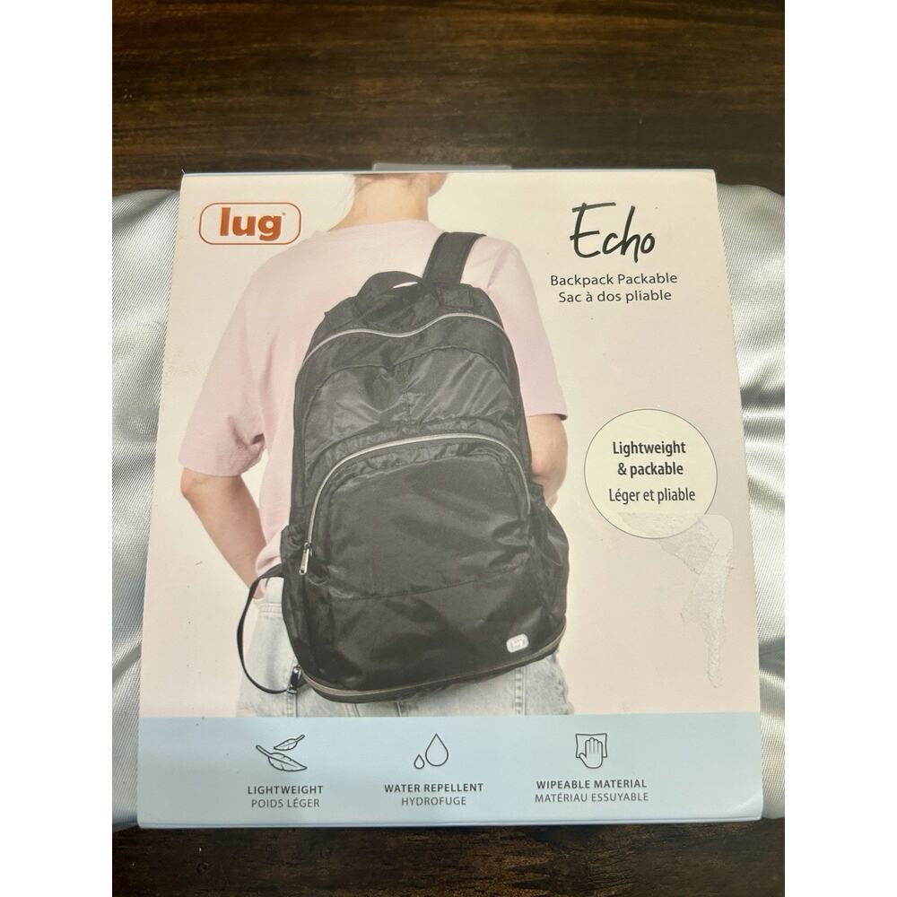 Lug Echo Packable Backpack - Solid black New! New… - image 2
